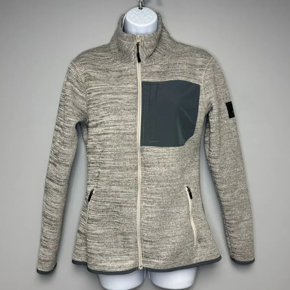 Ascend Grey‎ Gorpcore Hiking Outdoor Fleece Lined Zip Jacket Womens Sz S